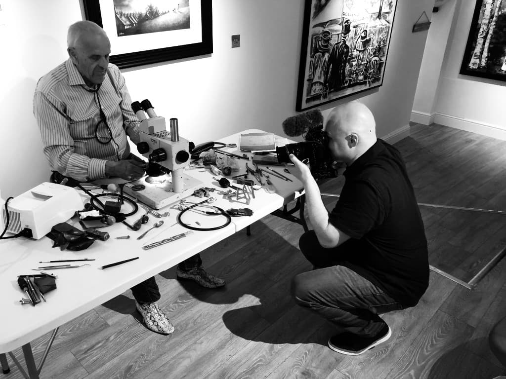 On set — filming close-up detail